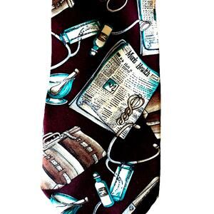 Mens Health Doctors Housecalls Medical Necktie Keith Daniel’s New York Italy VTG